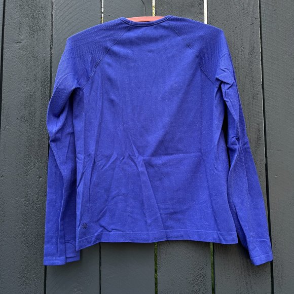 Sparkly deep purple athletic stretchy seamless "Own Your Power" VGUC w/thumbhole - Picture 6 of 11